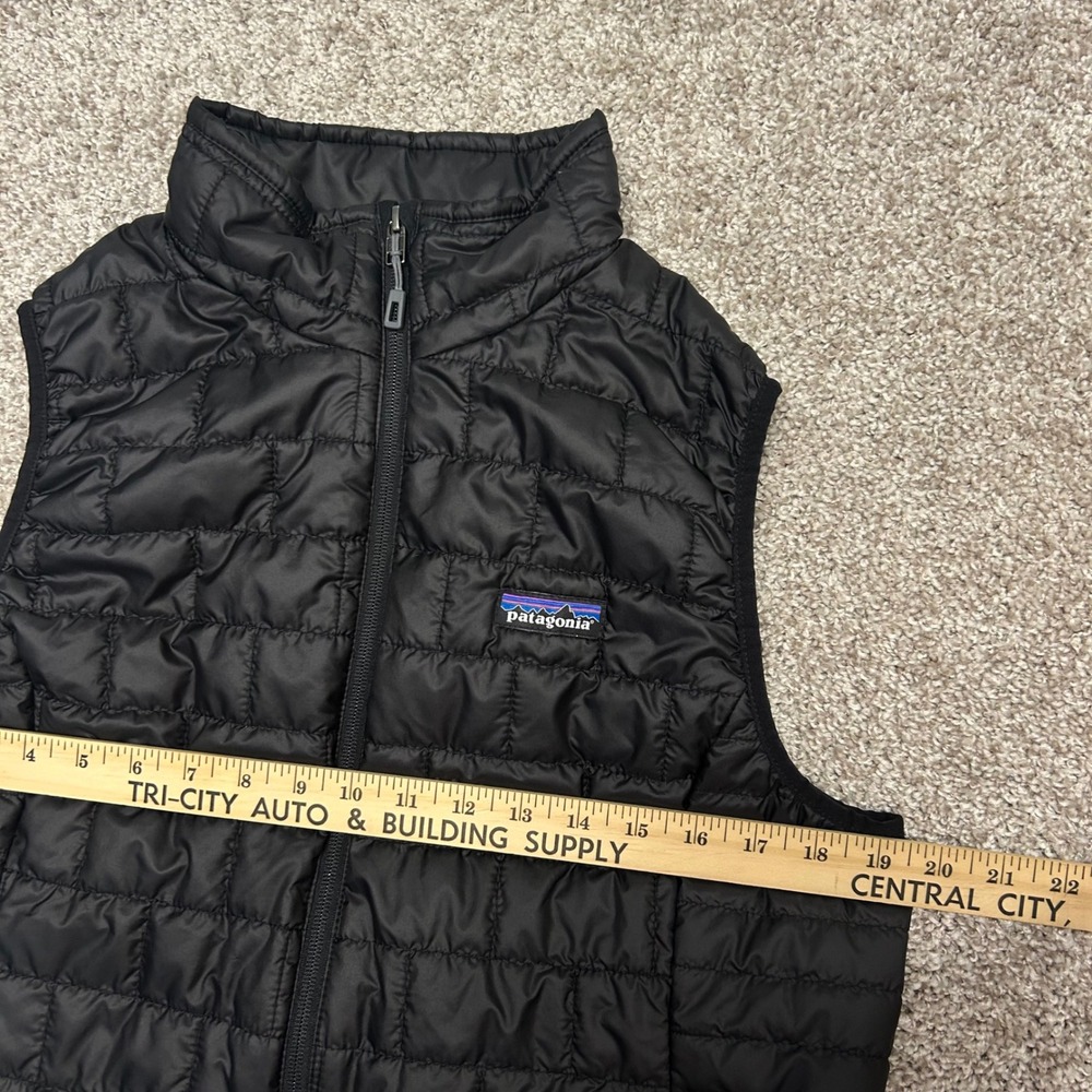 Patagonia Nano Puff Vest Women Size Large LOGO Black Quilted Primaloft Full Zip - Picture 5 of 10